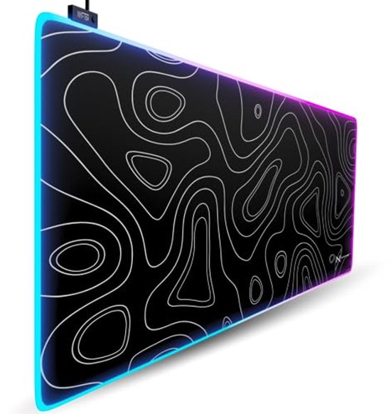 Groot XXL Gaming Muismat RGB met Topografie Ontwerp - 900 x 500 mm - Duurzaam en Hoogwaardige Glide