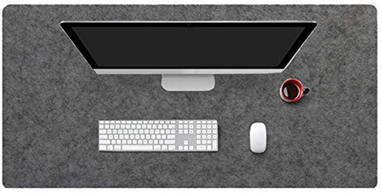 Grote Antislip Gaming Muismat - Vilt Bureau Pad - 60x40 cm - Donkergrijs