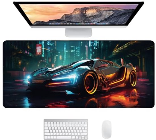 Grote Auto Muismat XXL 900x400 | Gaming Bureau Accessoires | Muismat voor Desk op 90x40 van Merkloos