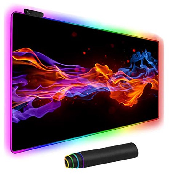 Grote Extra Grote Gaming Muismat met RGB Verlichting en Antislip Ondergrond van Merkloos