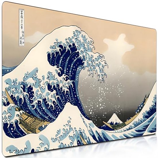 Grote Gaming Muismat 90 x 40 cm - Antislip Bureauonderlegger met Golfmotief voor Nauwkeurigheid en Snelheid van Merkloos