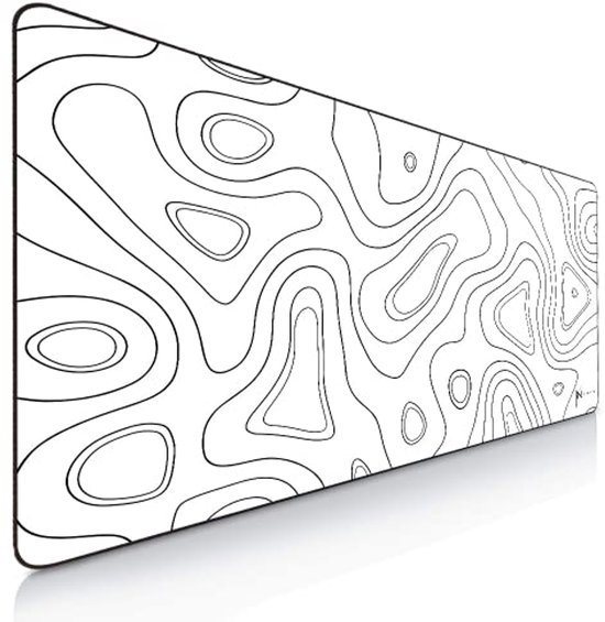 Grote Gaming Muismat in Topografisch Ontwerp - 120x60 cm - Premium Kwaliteit met Hoge Glij- en Anti-Slip Functionaliteit van QLOUNAX.