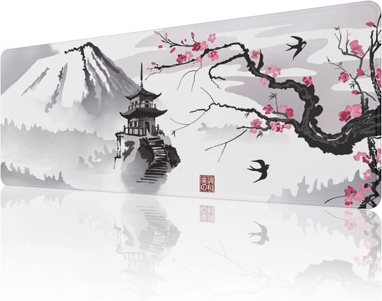 Grote Gaming Muismat met Antislip Rubber Basis en Gestikte Randen - 800 x 300 x 3 mm