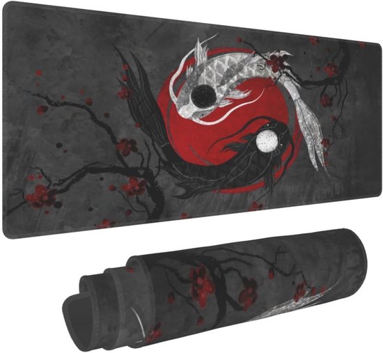 Grote Gaming Muismat met Antislip Rubberen Basis en Gestikte Randen - 31,5 x 11,8 inch
