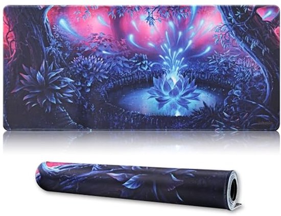 Grote gaming muismat met antislip rubberen basis en gestikte randen - 90 x 40 cm van Merkloos