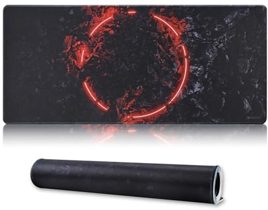 Grote gaming muismat met antislip rubberen basis en gestikte randen - 90x40 cm