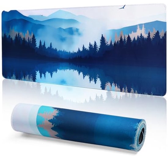 Grote Gaming Muismat XL - 800 x 300 mm - Antislip Bureaumat met Gestikte Rand voor Werk en Spel van Merkloos