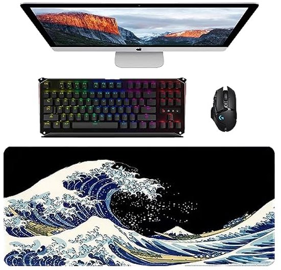 Grote Gamingmuismat XXL - Antislip, Wasbaar, Dubbel Gestikte Randen, Geschikt voor Desk- en Kantoor Gebruik van Merkloos