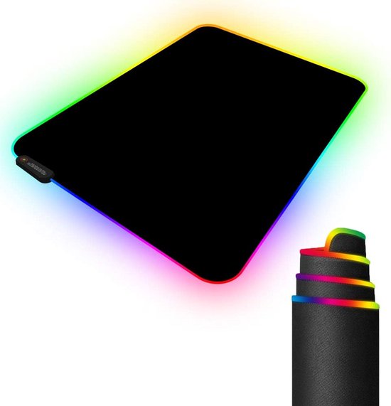 Grote RGB Gaming Muismat met 11 Lichtmodi - Antislip LED Desk Mat voor PC en Laptop van Merkloos