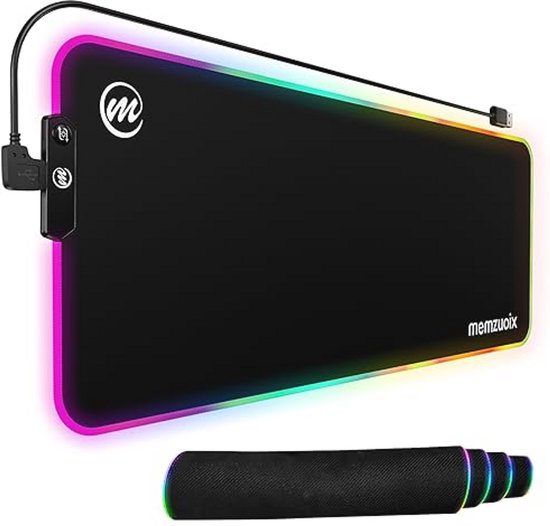 Grote RGB Gaming Muismat met 16 Verlichtingsmodi - Waterdicht, Antislip, Vlekbestendig - 80 x 29 cm van Merkloos