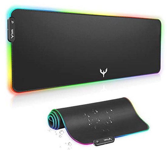 Grote RGB Gaming Muismat met 9 Verlichtingsmodi - 800 x 300 mm van Merkloos