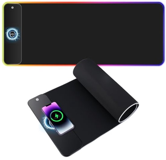 Grote RGB Gaming Muismat met Draadloze Oplader en Verlichtingsmodi van Marca relatief