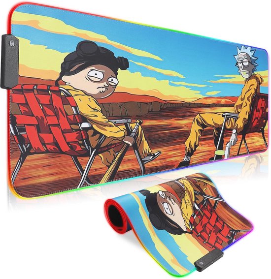 Grote RGB gaming muismat met LED verlichting en antislip oppervlakte van Merkloos