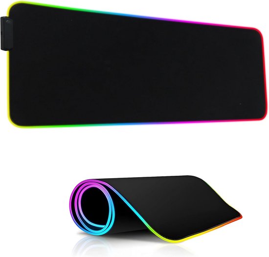 Grote RGB Gaming Muismat XL - Verlicht Met 15 Modi - Waterdicht en Antislip Bureau Onderlegger van Merkloos