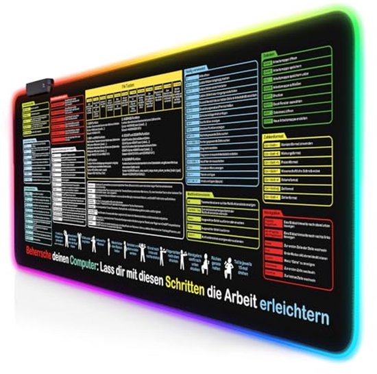 Grote RGB Gaming-muismat XXL 80 x 30 cm - Antislip, Waterdicht en Zacht Oppervlak voor Kantoor en Gaming van Merkloos