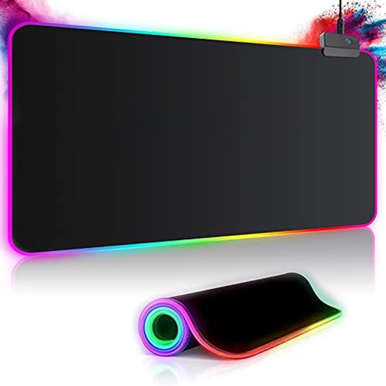 Grote RGB Gaming Muismat XXL met 14 Verlichtingsmodi - Waterdicht en Antislip