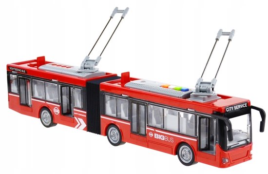 Grote Stadsbus met Licht & Geluid, Openende Deuren - 44cm van Merkloos