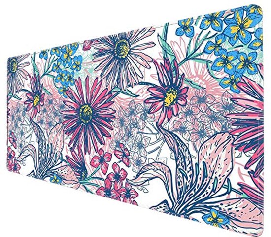 Grote XXL Gaming Muismat 80 cm x 30 cm met Bloemenpatroon - Ergonomisch en Antislip van Merkloos