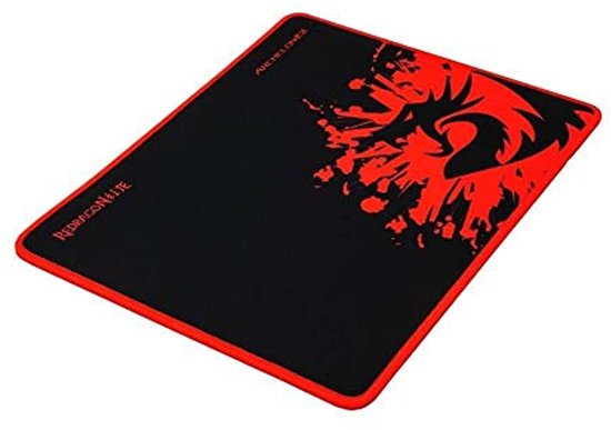 Grote Zwarte en Rode Speelmuismat van Rubber en Zijde van Merkloos