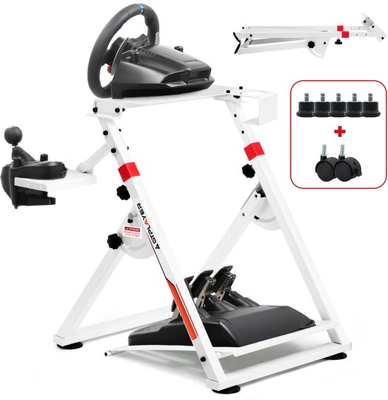 GTPLAYER - Race Simulator Stuursteun - Voor G29 G920 T300RS en Fanatec - Wit van Merkloos