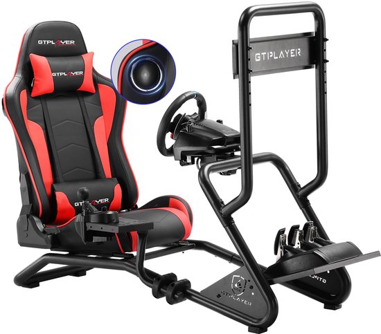 GTPLAYER - Simulator Cockpit - Met 3D Luidsprekers en Monitorhouder - Rood van GTPLAYER