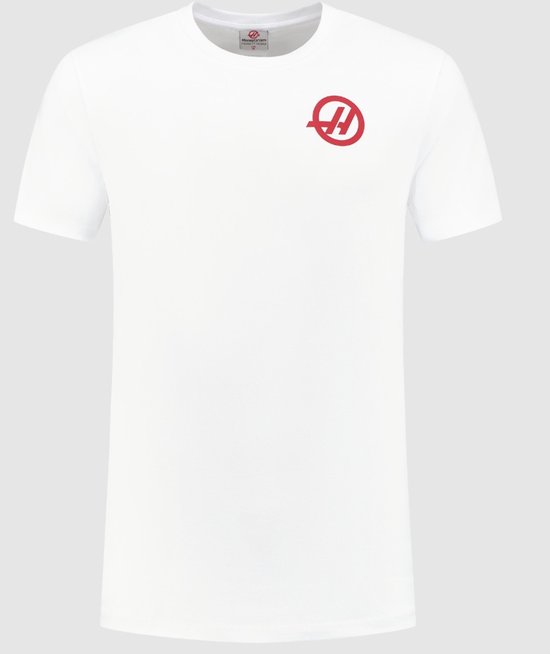 Haas F1 - Formule 1 - Roundel Essential - T-Shirt - Heren - Wit - Maat L van Merkloos