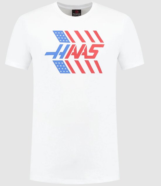 Haas F1 Team - Stars and Stripes - T-Shirt - Heren - Wit - Maat M van Merkloos