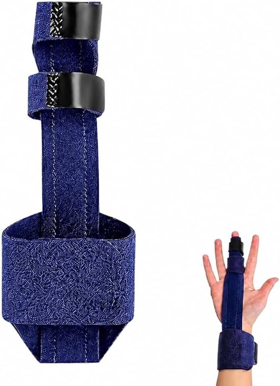 Hand- en Vingerbrace met Metalen Spalk, Zwart, 1 Stuk | Verstelbare Fingerbeugel, Vinger- en Polsondersteuning, Herstel en Pijnverlichting