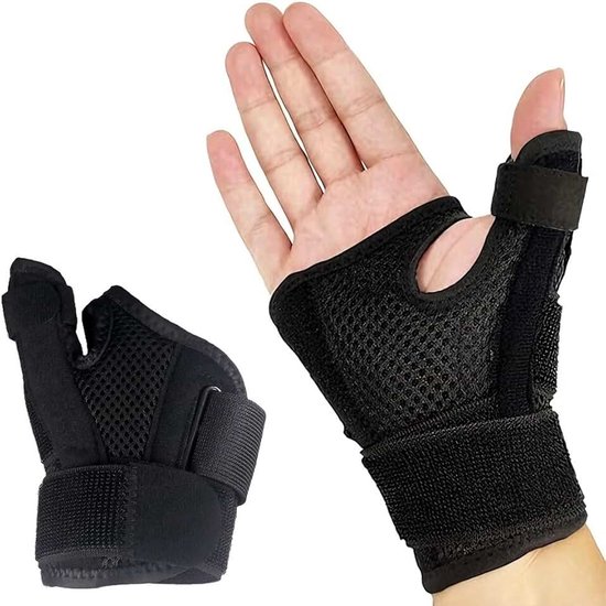 Handbandage Links Duimorthese Rechts Duimspalk Ademend Zacht Materiaal Dubbele Compressie Riem Ontwerp Geschikt Voor Linker- en Rechtshandigen (zwart)