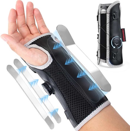 Handgelenkbandage, handgelenkschouder met verstelbare knop voor linker en rechter hand, polsbrace voor carpale tunnel artritis, peesontsteking (14-24 cm)