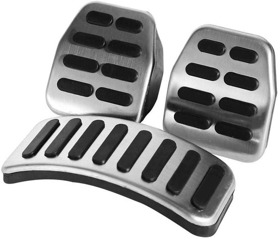 Handmatige Pedaalset - Auto Pedaal Covers - Auto Interieur Tuning - Roestvrij Staal en Rubber - 3 Stuks - Zilver van Merkloos