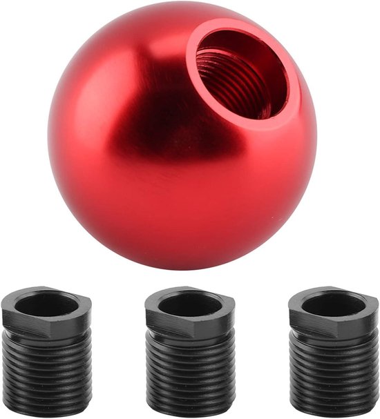 Handmatige Versnellingspookknop - Schakelknop Auto - Interieur Verbeteren - Universele Pasvorm - 3 Adapters - Rood