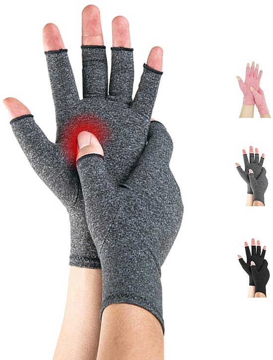 Handschoenen 1 paar vingerloze compressiehandschoenen voor vrouwen en mannen voor reumatoïde artrose Ziekte Raynaud Verlichting Ademend Autorijden Keukenwerk Dagelijks