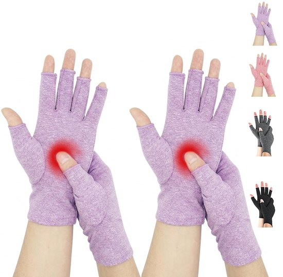 Handschoenen Vingerloze Compressie Handschoenen voor Vrouwen Mannen Handondersteuning voor Reumatoïde Artrose Raynauds Ziekte Verlichting Ademend Machinewasbaar voor Typen Rijden