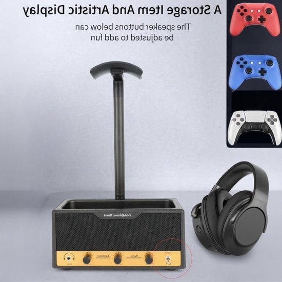 Headset en Controller Standaard - Gaming Organizer Bureau - Gaming Setup Organiseren - Universeel Acryl Ontwerp - 1-laags Systeem - Zwart van Merkloos