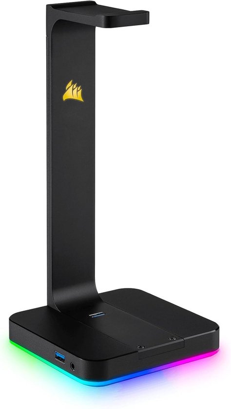 Headset Standaard - Accessoire Houder - Bureau Organisatie - Geïntegreerde 7.1 Audio - Dubbele USB 3.1 - Zwart