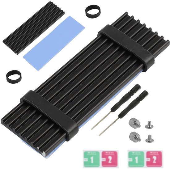 Heatsink voor M.2 SSD 2280 - Geschikt voor PC, PS5 en PS5 Slim, Aluminium Koeling met Warmtegeleidingspads, Efficiënt en Duurzaam