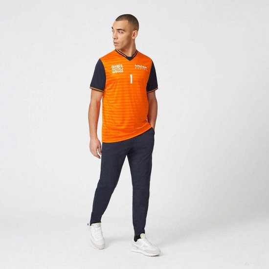 Heren Formule 1 Max Verstappen Stijl T-Shirt Oranje Sportkleding van Merkloos
