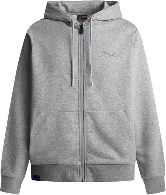 Heren Hoodie met Ritssluiting en Logo - Comfortabele Sweatshirt in Marl Grijs, Maat M