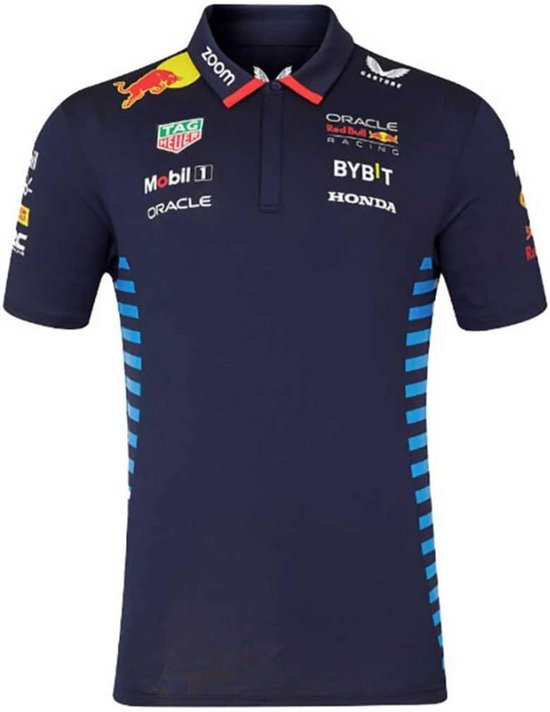 Heren Poloshirt Formule 1 Team Stijl Donkerblauw XXL - Sportief Gevoerd van Merkloos