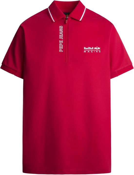 Heren Sport Poloshirt met Ritssluiting - Ademend en Comfortabel - Rood - Maat L van UP2FASHION