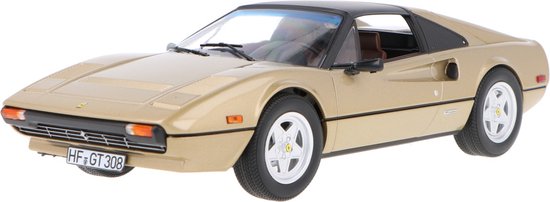 Het 1:18 Diecast-model van de Ferrari 308 GTS uit 1982 in goud metallic De fabrikant van het schaalmodel is Norev. Dit model is alleen online verkrijgbaar van Ferrari