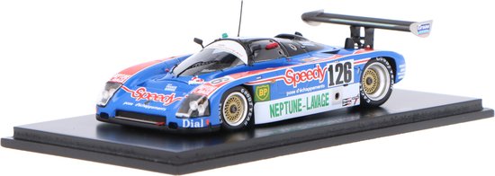 Het 1:43 Diecast-model van de Argo JM19C 3.3L V8 Team France Prototeam #126 van de 24H LeMans van 1989. De rijders waren J. Messaoudi / P.F. Rousselot en T. Lecerf. De fabrikant van het schaalmodel is Spark. Dit model is alleen onli van Spark