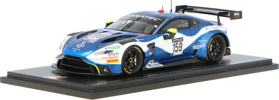 Het 1:43 Diecast model van de Aston Martin Vantage GT3 Team Garage 57 #159 van de 24H Spa van 2021. De coureurs waren T. Tujula / A. MacDowall en N. Kjaergaard. De fabrikant van het schaalmodel is Spark.Dit model is alleen online be van Spark