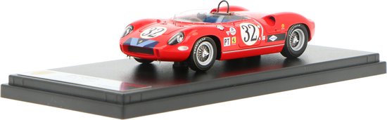 Het 1:43 Diecast-model van de Ferrari 275P Spider # 32 van de 12H Sebring van 1965. De bestuurder was E. Hugus en T. O Brian. De fabrikant van het schaalmodel is Looksmart.Dit model is alleen online beschikbaar. van Looksmart