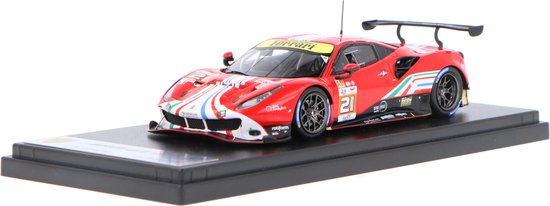 Het 1:43 Diecast-model van de Ferrari 488 GTE Evo 3.9L Turbo V8 Team AF Corse #21 van de 24H LeMans van 2022. De rijders waren S. Mann / C. Ulrich en T. Vilander. De fabrikant van het schaalmodel is Looksmart. Dit model is alleen on van Looksmart
