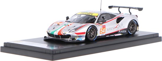Het 1:43 Diecast model van de Ferrari 488 GTE Evo 3.9L Turbo V8 Team AF Corse #54 van de 24H LeMans van 2021. De coureurs waren F. Castellacci / G. Fisichella en T. Flohr. De fabrikant van het schaalmodel is Looksmart.Dit model is a van Looksmart