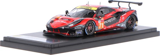 Het 1:43 Diecast model van de Ferrari 488 GTE Evo 3.9L Turbo V8 Team Inception Racing #71 van de 24H LeMans van 2021. De coureurs waren B. Barnicoat / B. Iribe en O. Millroy. De fabrikant van het schaalmodel is Looksmart.Dit model i van Ferrari