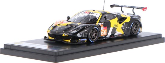 Het 1:43 Diecast model van de Ferrari 488 GTE Evo 3.9L Turbo V8 Team JMW Motorsport #66 van de 24H LeMans van 2021. De coureurs waren J. Fannin / T. Neubauer en R. Sales. De fabrikant van het schaalmodel is Looksmart.Dit model is al van Looksmart