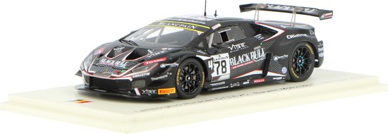 Het 1:43 Diecast-model van de Lamborghini Huracan GT3 Evo Team Barwell Motorsport #78 van de 24H Spa van 2019. De coureurs waren J. Pull / J. Witt en S. Mitchell. De fabrikant van het schaalmodel is Spark.Dit model is alleen online van $